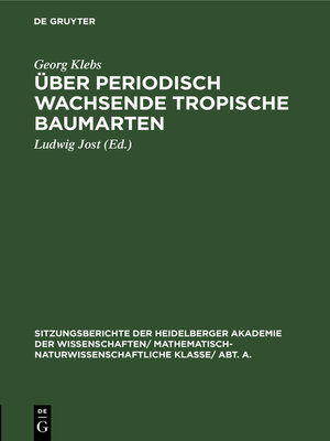cover image of Über periodisch wachsende tropische Baumarten